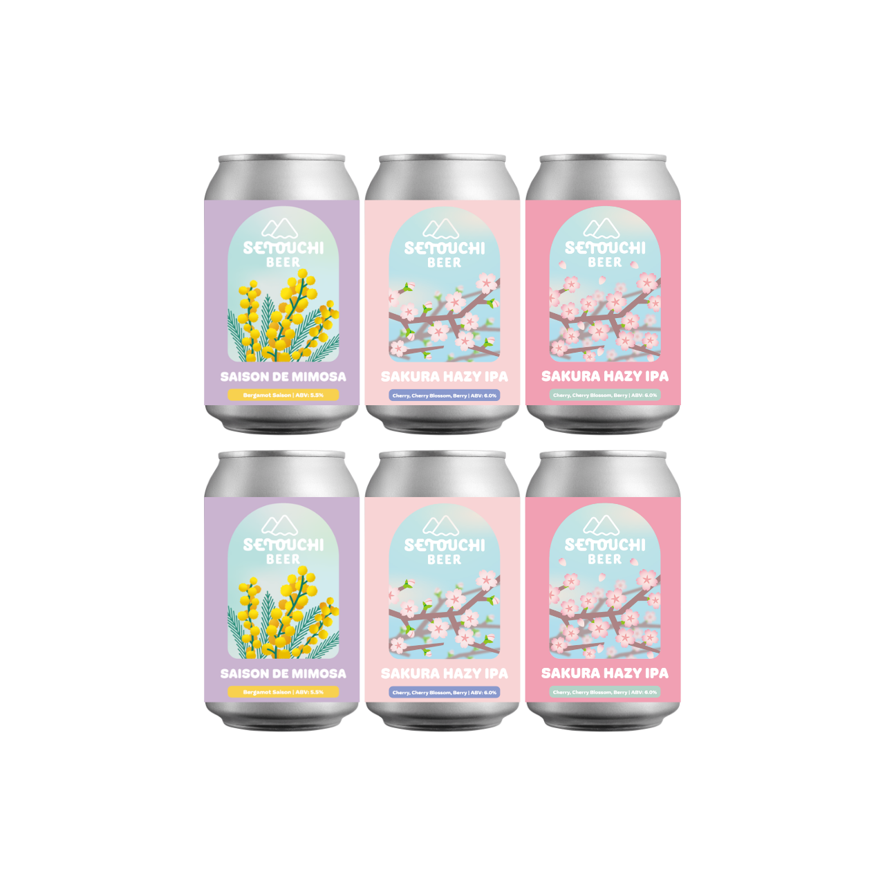 MIMOSAとSAKURA 6缶セット – SETOUCHI BEER