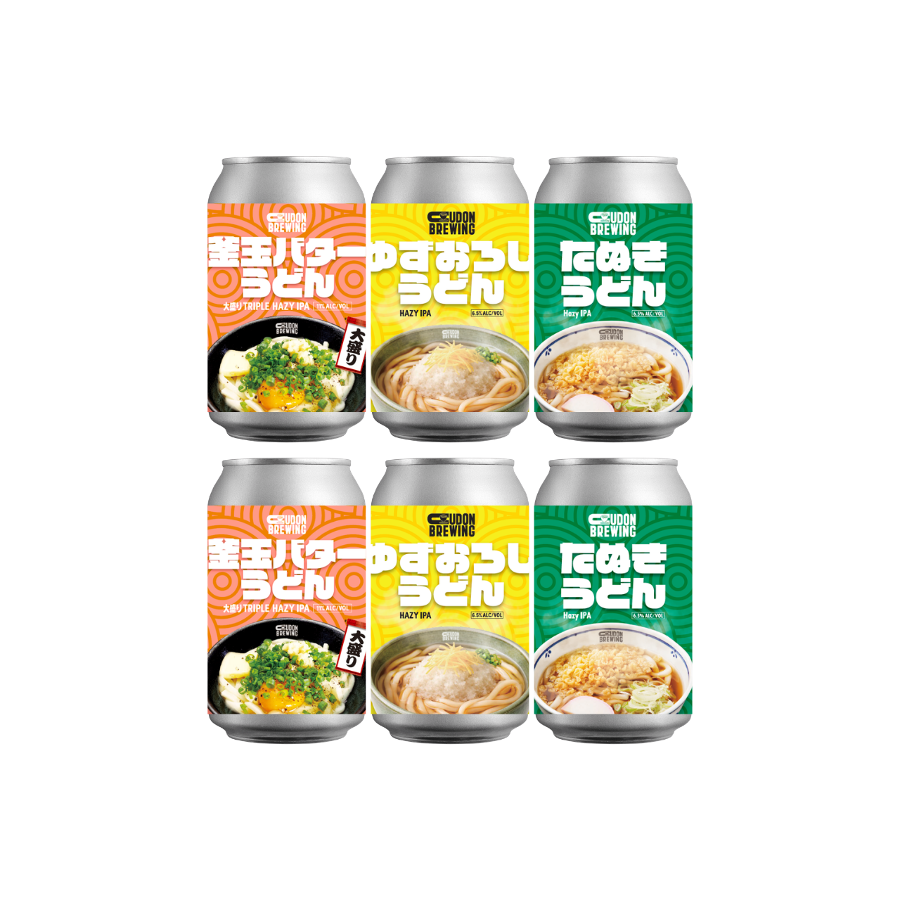 釜玉バターとゆずおろしとたぬき 6缶セット