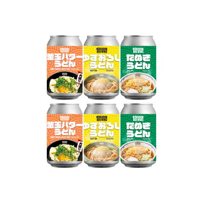 釜玉バターとゆずおろしとたぬき 6缶セット