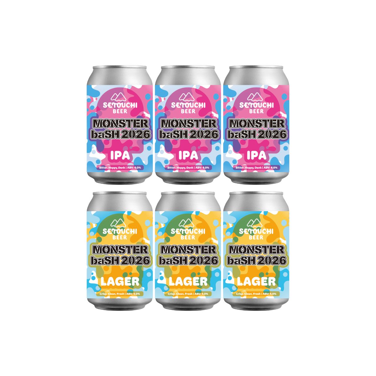 SETOUCHI Standard Beer MONSTER baSH Label 6-Can Set