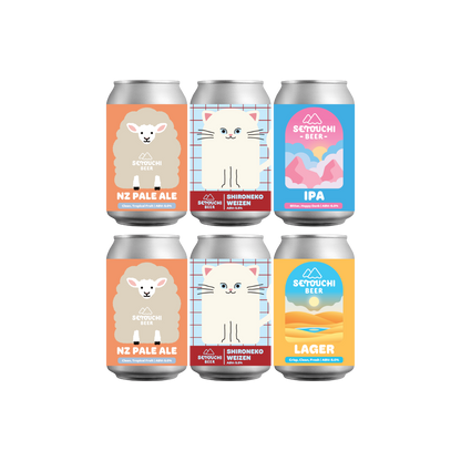 Sheep and White Cat with Classic 6-Can Set