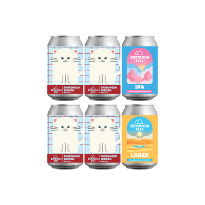 1/22販売開始>しろねこ&定番 6缶セット – SETOUCHI BEER
